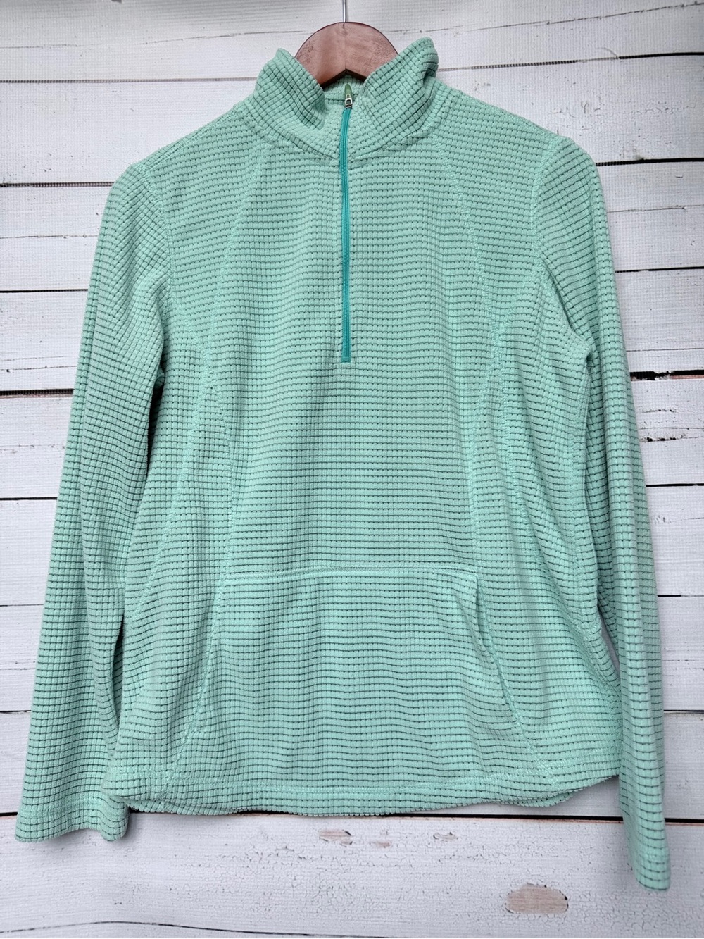 tek gear Mint Green Waffle Half-Zip Pullover